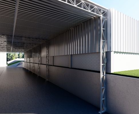 Obra industrial em estrutura de aço